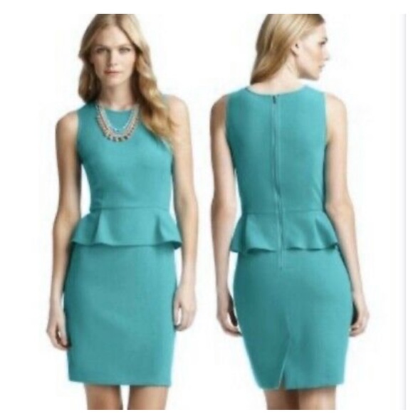 Last Chance Loft Teal Peplum Dress - Picture 2 of 6